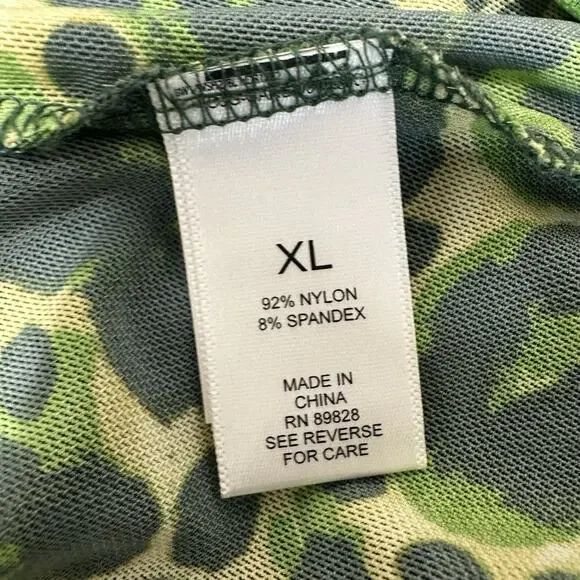 LOGO Layers Lori Goldstein Top Women XL Jade Green Sheer Mesh Tunic Layer Artsy - Picture 12 of 13